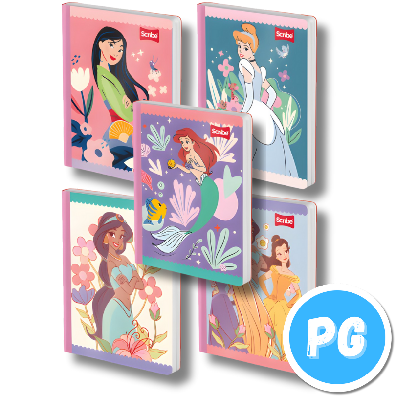 Cuaderno Cosido 100 Hojas Scribe Princesas Disney Cuadros