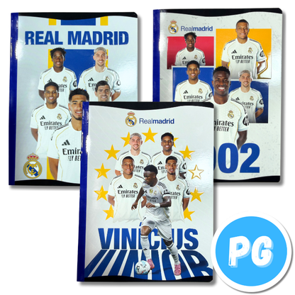 Cuaderno Cosido 100 Hojas Scribe Real Madrid Cuadros - Motivo Aleatorio (Futbol)