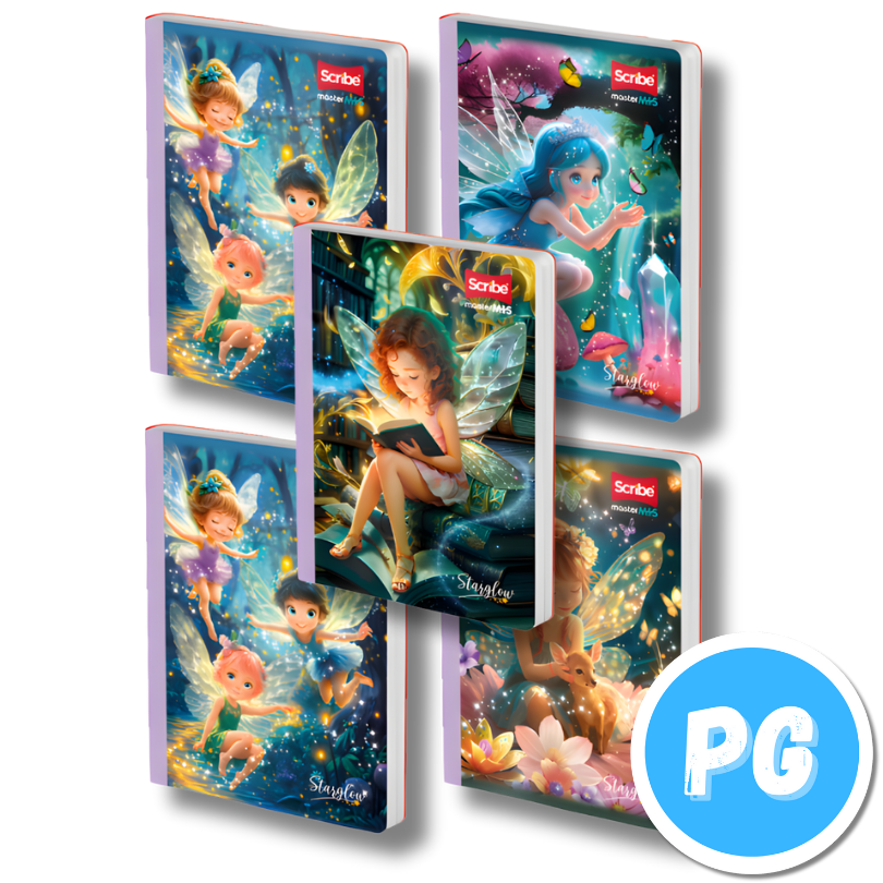 Cuaderno Cosido 100 Hojas Scribe Starglow Hadas Cuadros