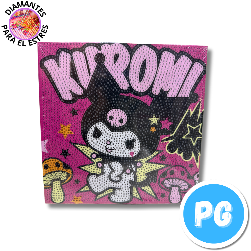 Cuadro Diamantes Cuadrado De Kuromi De Hello Kitty - Se Envia Un Motivo Aleatorio