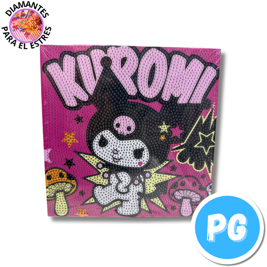 Cuadro Diamantes Cuadrado De Kuromi De Hello Kitty - Se Envia Un Motivo Aleatorio