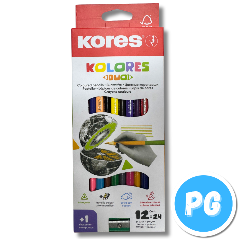 Caja Color Kores x12 Unds Doblepunta