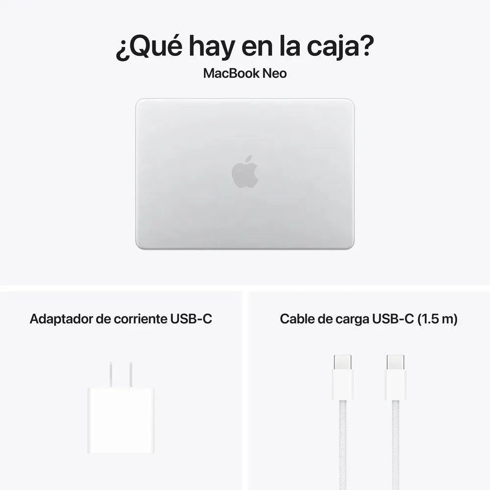 MacBook Neo 13" a18 Pro 8GB RAM 256GB Plateado sin Touch ID