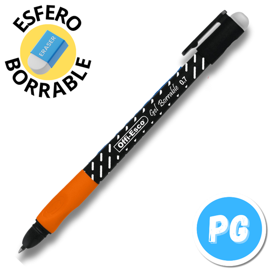 Esfero Offiesco Gel 0.7mm Borrable Negro De Tapa Ref Oe 025