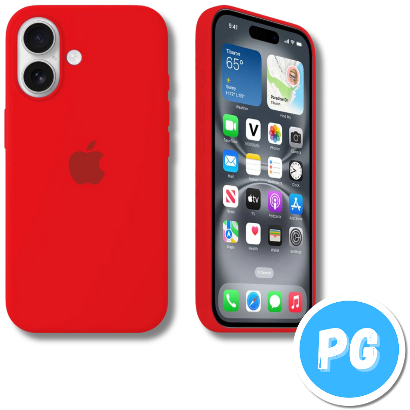 Estuche Silicona Rojo Para Iphone 16