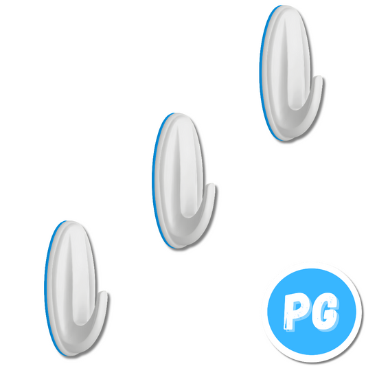Paquete Gancho Plastico Adhesivo x25 Unds Grande