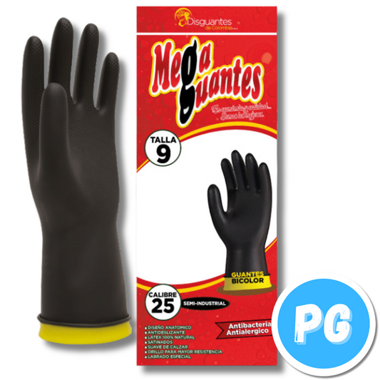 Guante Aseo Mega Calibre 25 Talla 8 Negro