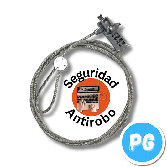 Guaya Metalica Seguridad De Clave Para Computador Portatil O De Mesa (el Pc Debe Tener El Puerto)