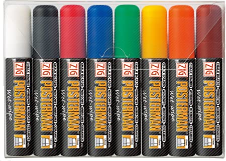 Paquete Marcador de Vinilo 15mm x8 Unds Surtido (Sirve para Globos, Vidrios y Papel)