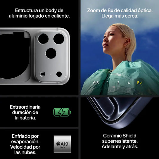 Celular Apple iPhone 17 Pro Max 6.9" 256GB Negro Nuevo eSim 5G