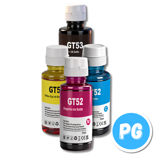 Juego Tarro Tinta Ecolor Generica para HP GT52 Y GT53 70ML X4 Colores