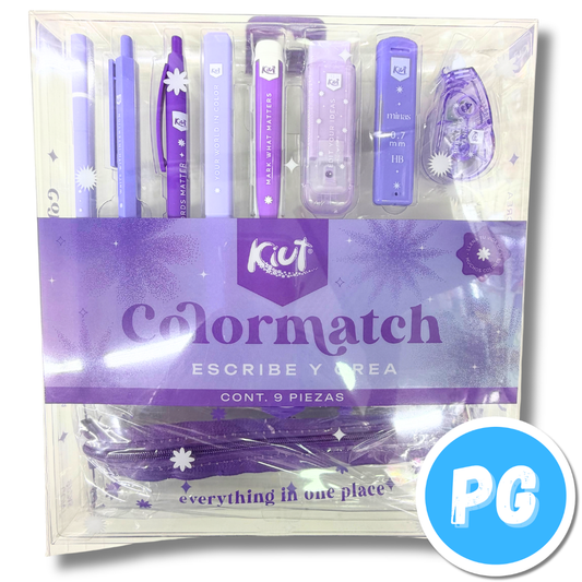 Kit Kiut Color Match Escribe Y Crea 9 Piezas Morado
