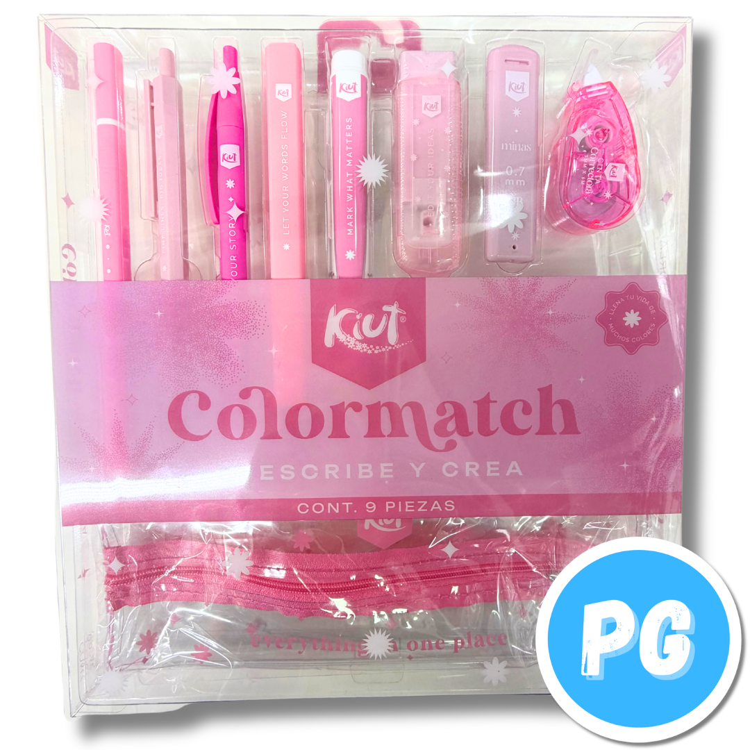 Kit Kiut Color Match Escribe Y Crea 9 Piezas Morado