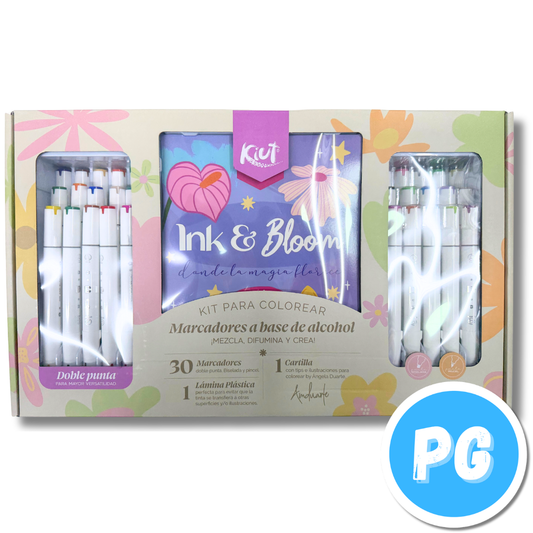 Kit Kiut Para Colorear 30 Marcadores Multitrazo Con Cartilla