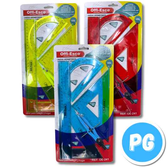 Kit Geometrico Offiesco Oe-241 5 Piezas Plastico