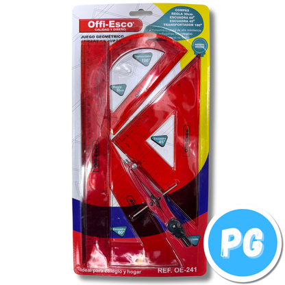 Kit Geometrico Offiesco Oe-241 5 Piezas Plastico