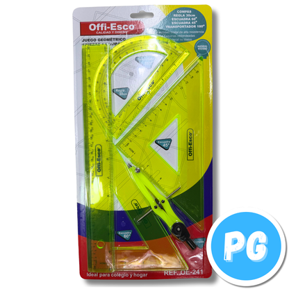 Kit Geometrico Offiesco Oe-241 5 Piezas Plastico