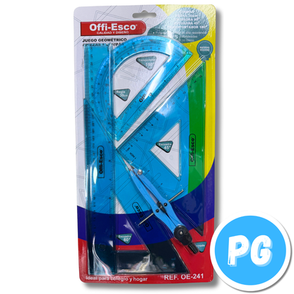 Kit Geometrico Offiesco Oe-241 5 Piezas Plastico