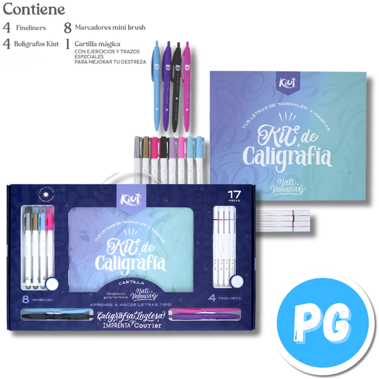 Kit Kiut Caligrafia Nati Valencia 17 Piezas