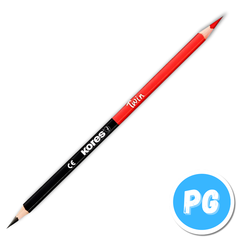 Lapiz Kores Doblepunta (negro Y Rojo) Twin - Duplo
