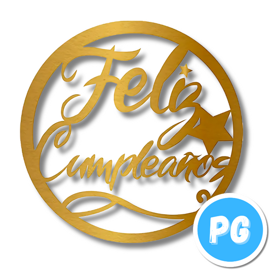 Letrero Feliz Cumpleaños Grande Dorado