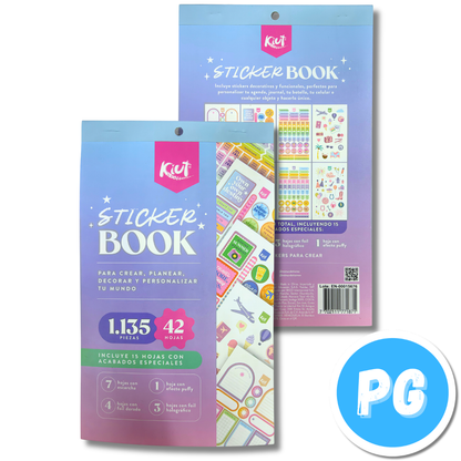 Libreta Kiut Stickers 42 Hojas Surtidos 1.135 Unidades