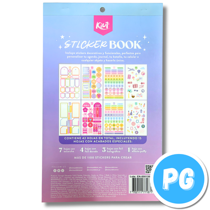 Libreta Kiut Stickers 42 Hojas Surtidos 1.135 Unidades