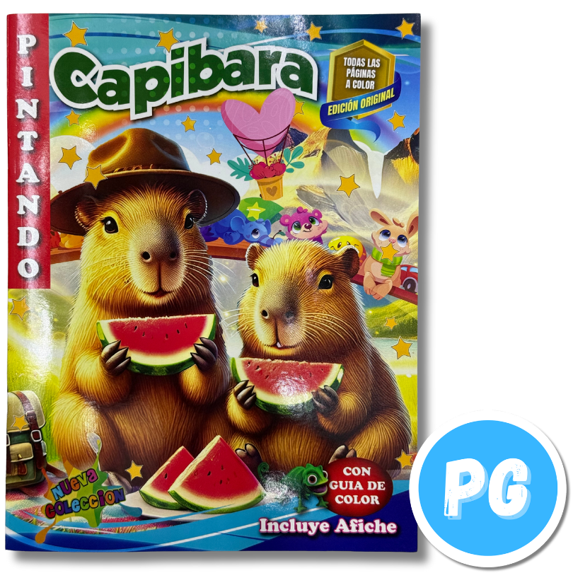 Libro Para Colorear Capibara Vocales x Y Abecedario