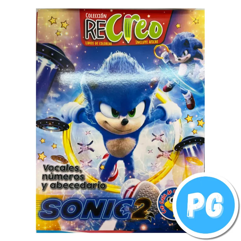 Libro Para Colorear Sonic Vocales Numeros Y Abecedario