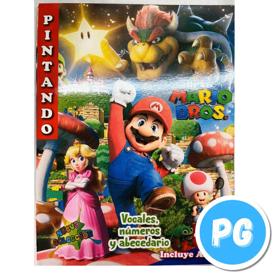 Libro Para Colorear Super Mario Bros Vocales Numeros Y Abecedario