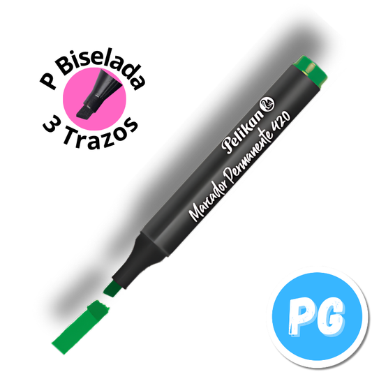 Pelikan Marcador 420 Verde Permanente Punta Ancha