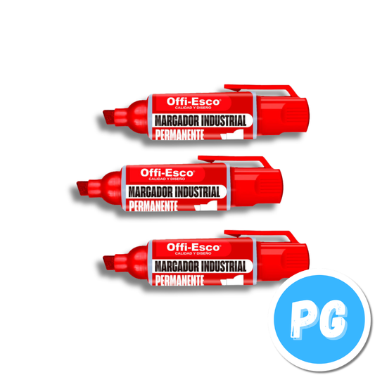 Marcador Offiesco Industrial OE-524 Unidad Rojo