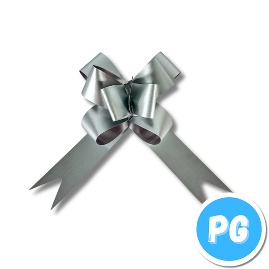 Moño Cinta Papel Magico Para Regalo 50mm Unidad Plateado