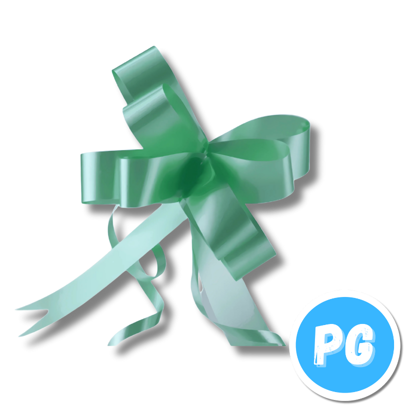 Moño Cinta Papel Magico Para Regalo 50mm Unidad Verde