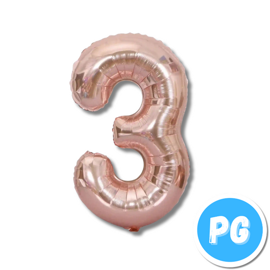 Numero Inflable 32" #3 Rosado Grande