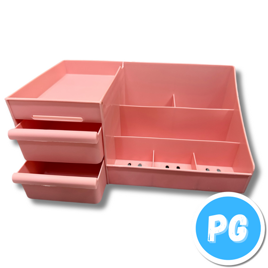Organizador Escritorio Plastico Mediano Tonos Pastel Rosado