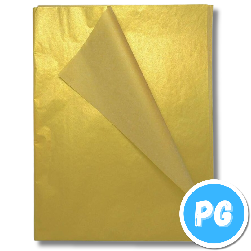 Medio Pliego De Papel Seda (50x70 Cm) Dorado Metalizado Unidad