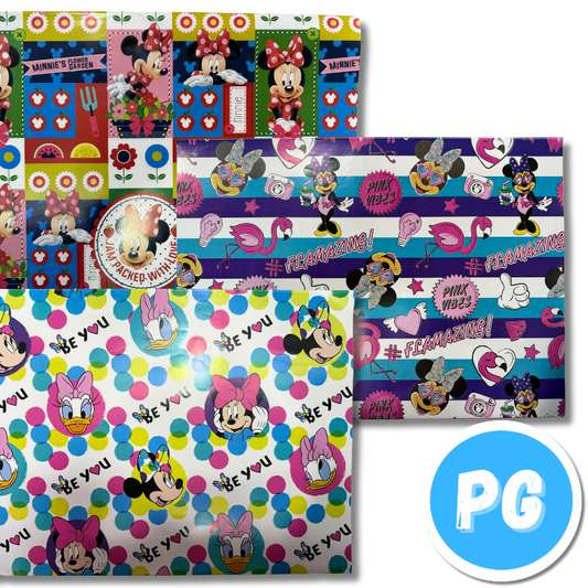 Paquete De Papel Regalo X10 Pliegos (70x100 Centimetros) De Minnie Mouse Disney (del Mismo Motivo Los 10 Pliegos)