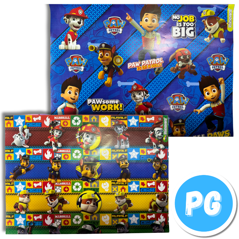 Paquete De Papel Regalo X10 Pliegos (70x100 Centimetros) De Paw Patrol (del Mismo Motivo Los 10 Pliegos)