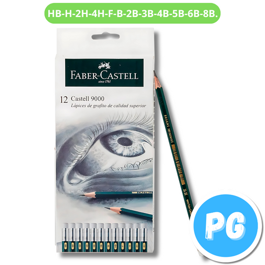 Caja Lapiz Faber Castell X12 Graduado Artistico Hb H 2h 4h F B 2b 3b 4b 5b 6b 8b.