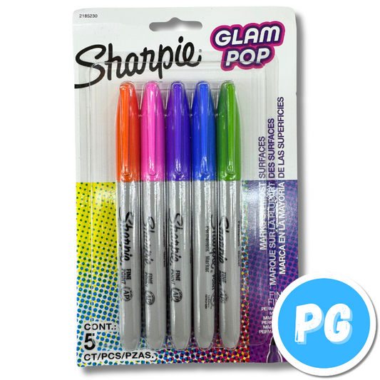 Paquete Marcador Sharpie Punta Fina X5 Unds Glam Pop Surtido