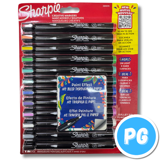 Paquete Plumon Sharpie Punta Pincel X12 Unds Surtido Lettering