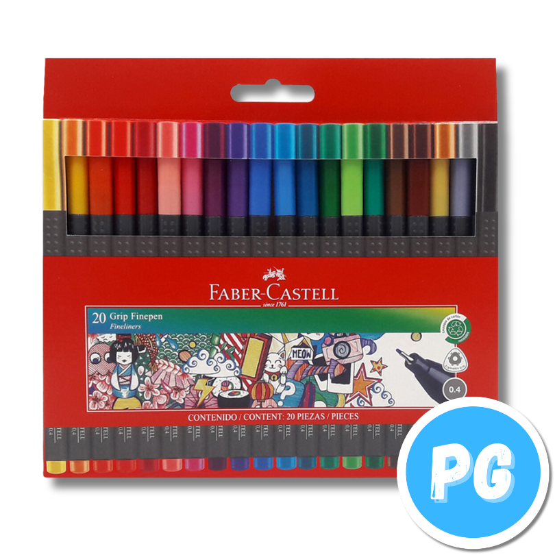 Paquete Micropunta Faber Castell 0.4mm x20 Unds Surtido