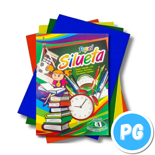 Paquete Papel Silueta Octavos X10 Unds Surtido