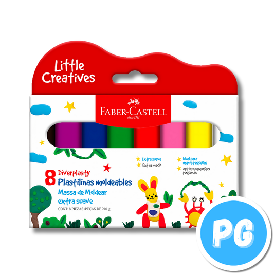 Paquete De Plastilina Faber Castell X8 Unds Super Jumbo