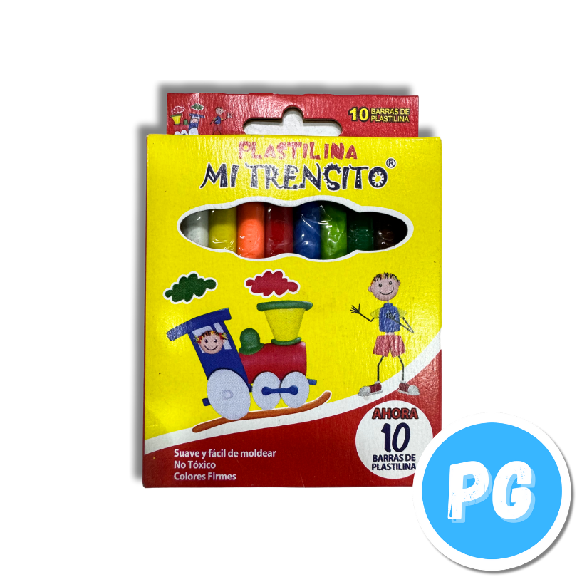 Paquete Plastilina Mi Trensito En Barra Cortas X10 Colores Surtidos