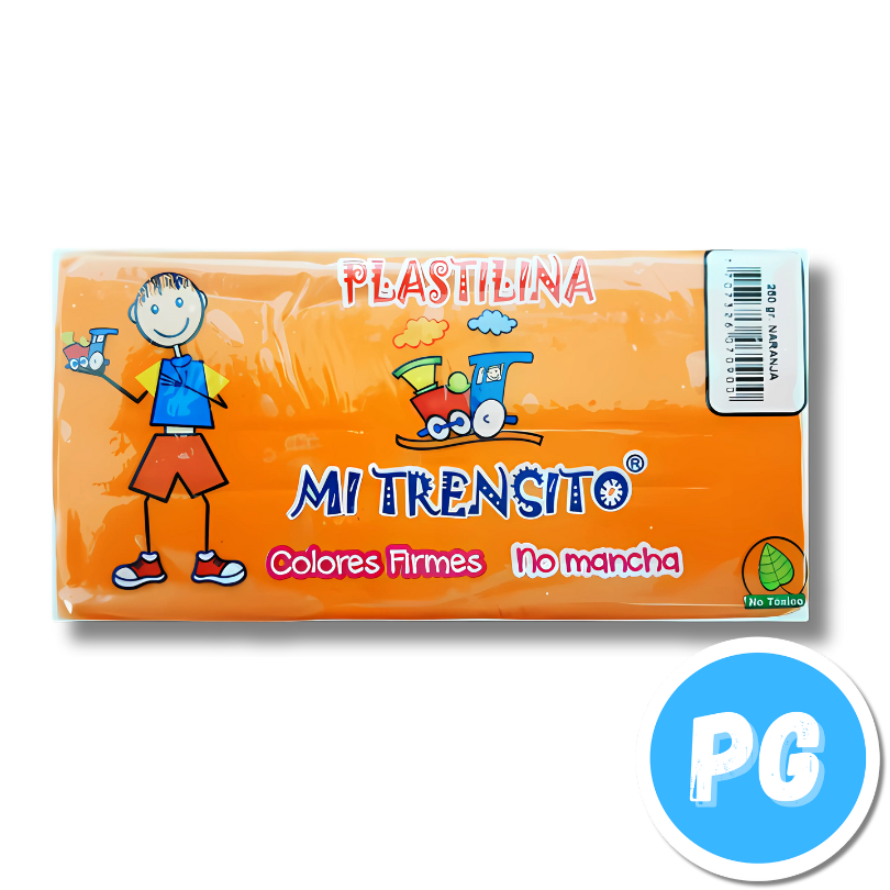 Paquete Plastilina Mi Trensito x250 Gramos Naranja