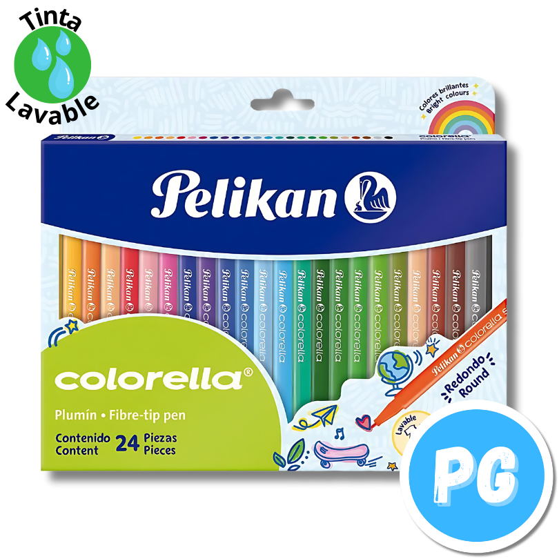 Caja Plumon Pelikan Colorella Star X24 Unds Lavables