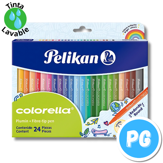 Caja Plumon Pelikan Colorella Star X24 Unds Lavables