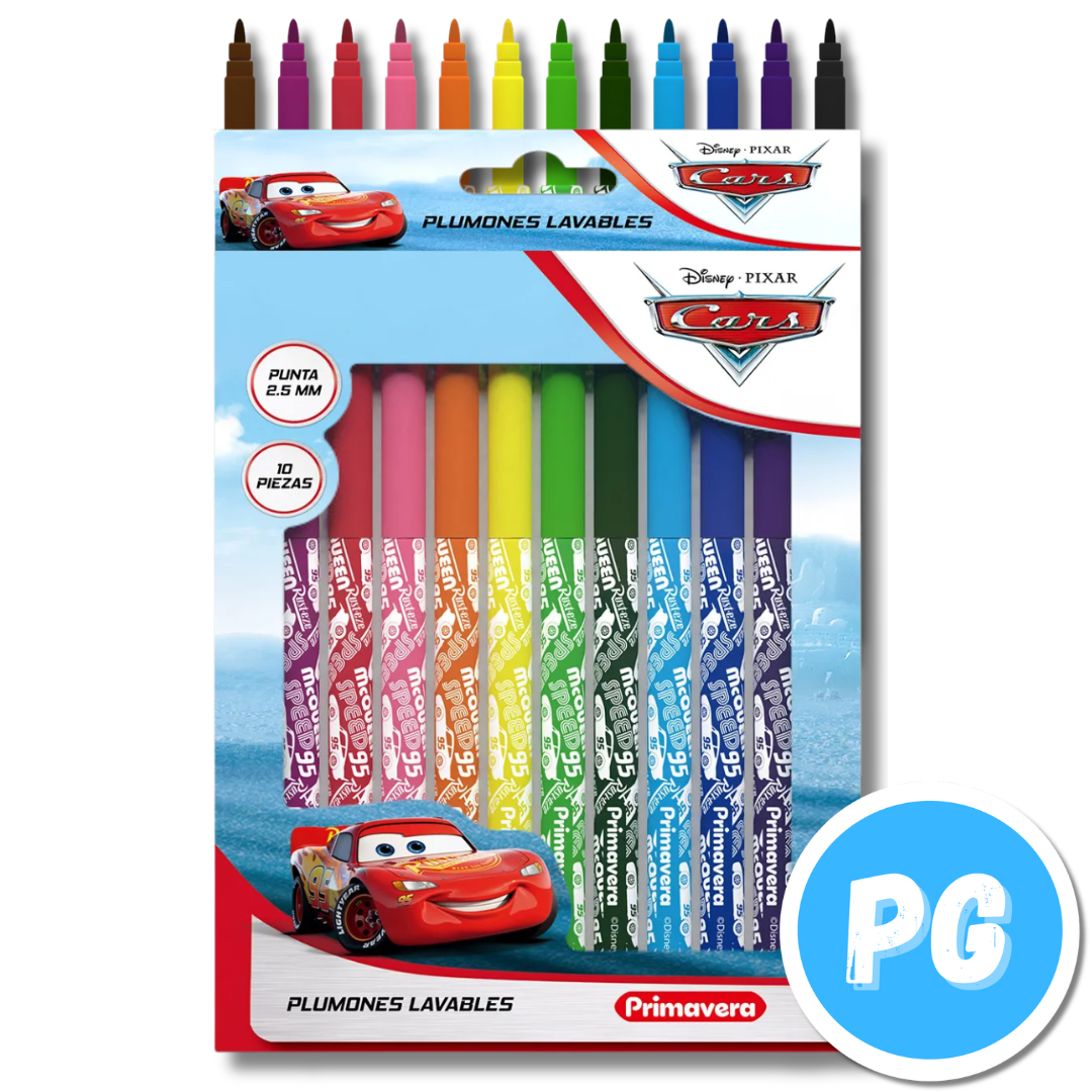 Paquete Plumones Primavera 2.5mm x10 Unds Lavables Motivo Aleatorio Niño Hombre